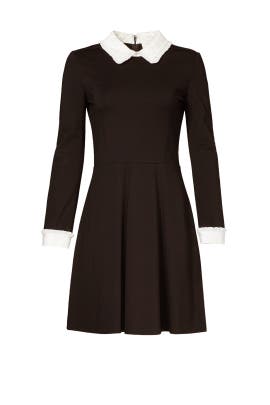 Elastane/Polyester/Ponte/Viscose Fitted Long Sleeves  Dress
