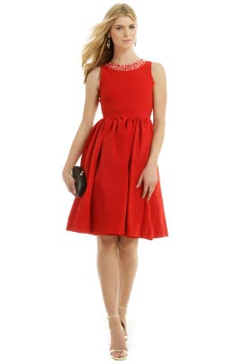 Acetate/Elastane/Polyamide/Ponte Jacquard General Print Sleeveless Full-Skirt  Dress