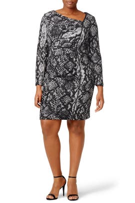 Long Sleeves Elastane/Jersey/Polyester/Viscose General Print  Dress