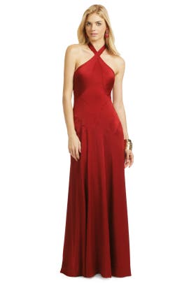 A-line Acetate/Silk/Viscose Halter Sleeveless  Dress