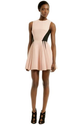 Full-Skirt Sleeveless Crepe/Elastane/Polyamide/Viscose  Dress