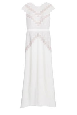 A-line Crepe/Polyester Bateau Neck Cap Sleeves Geometric Print  Dress