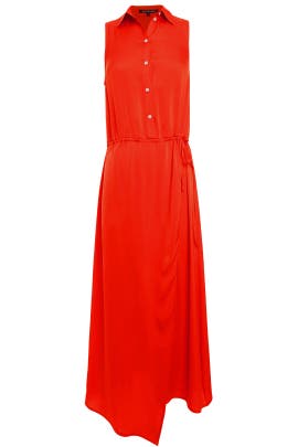 V-neck Silk/Spandex Sleeveless Full-Skirt Maxi Dress 