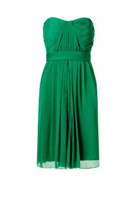 Strapless Chiffon/Polyester Sweetheart Ruched  Dress