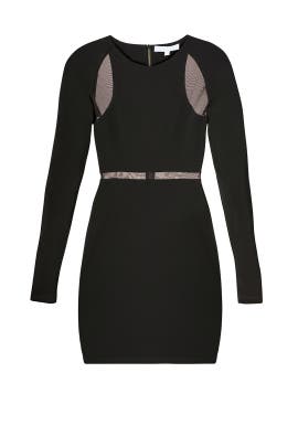 Mesh Cutout Long Sleeves Polyester/Spandex/Knit  Dress