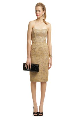 Strapless Jacquard Sweetheart Corset   Waistline General Print  Dress