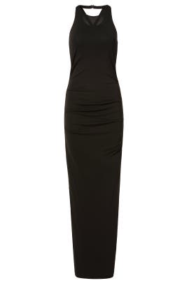 Acetate/Jersey/Polyester/Spandex Sheath Sleeveless Slit Fitted  Dress