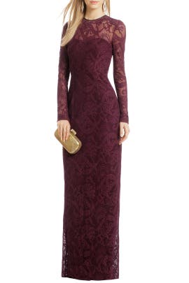 Sweetheart Open-Back Illusion Lace Cotton/Nylon Long Sleeves  Dress with a Court Train 