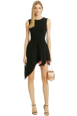Polyester Scoop Neck Sleeveless Full-Skirt Asymmetric Cutout  Dress