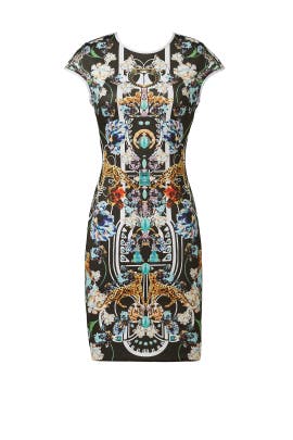 Polyester/Spandex/Scuba/Knit Cap Sleeves General Print  Dress