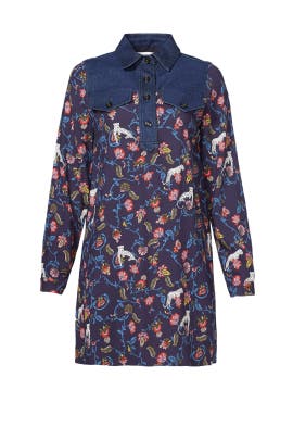 Shift Crepe/Viscose Long Sleeves  Dress