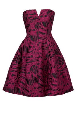 Strapless Polyester Jacquard Sweetheart  Dress