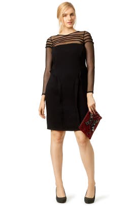 Long Sleeves Nylon/Ponte/Rayon/Spandex Fitted  Dress