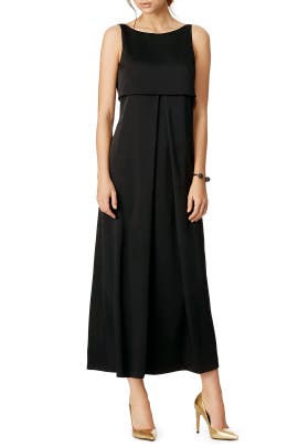 Crepe/Elastane/Spandex Bateau Neck Fitted Sleeveless  Dress