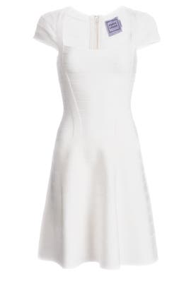 Full-Skirt Nylon/Rayon/Spandex Cap Sleeves Bandage Dress 