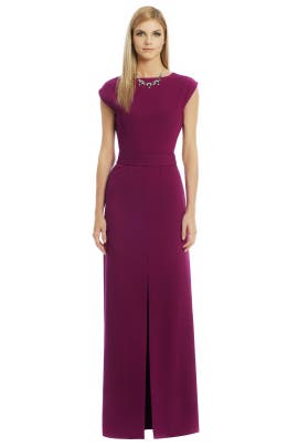 Acetate/Crepe/Polyester/Triacetate Draped Belted Slit Sheath Cap Sleeves  Dress