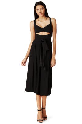 V-neck Sleeveless Crepe/Rayon Cutout Jumpsuit 