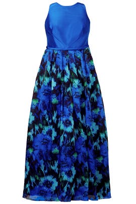Sleeveless Full-Skirt Chiffon/Polyester Floral Print  Dress