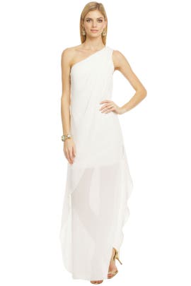 Asymmetric Slit One Shoulder Sleeveless Chiffon/Polyester  Dress