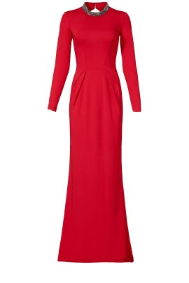 Long Sleeves Cutout Acetate/Crepe/Elastane/Viscose  Dress