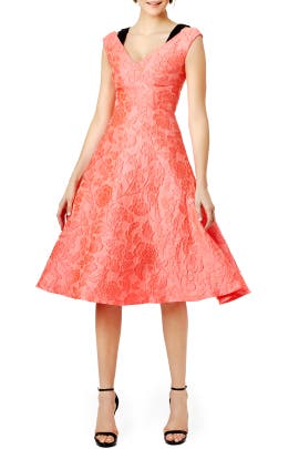 V-neck Full-Skirt Sleeveless Acrylic/Polyester/Silk/Tulle Jacquard  Dress