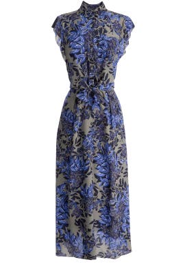 Sleeveless  Crepe/Silk Full-Skirt Maxi Dress  With Ruffles