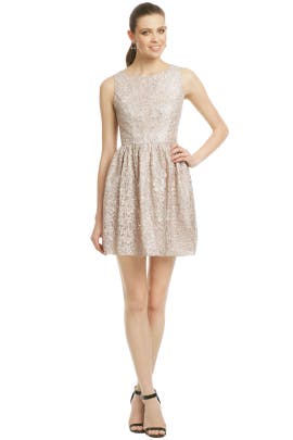 Full-Skirt Lace Metallic Wedding Dress 