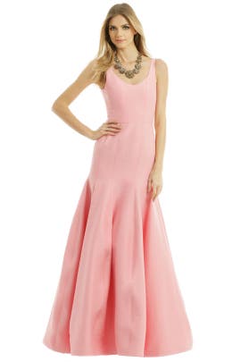 Scoop Neck Cotton/Faille/Silk Sleeveless Mermaid  Dress