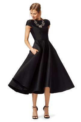 Cap Sleeves Bateau Neck Full-Skirt Polyamide/Satin/Silk  Dress