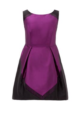 Full-Skirt Faille/Polyester Bateau Neck Sleeveless  Dress