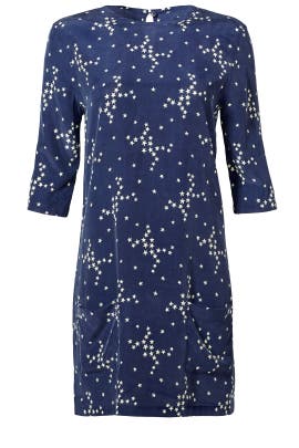 Shift Silk 3/4 Sleeves General Print Keyhole  Dress