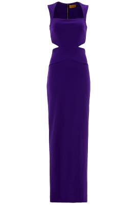 Slit Full-Skirt Jersey/Viscose Sleeveless Square Neck  Dress