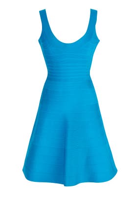 Sleeveless Scoop Neck Full-Skirt Nylon/Rayon/Spandex Bandage Dress 