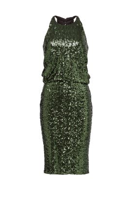 Mesh Sequined Nylon Sheath Sleeveless  Dress