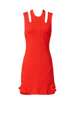 Sleeveless Cutout Shift Crepe/Nylon/Spandex  Dress