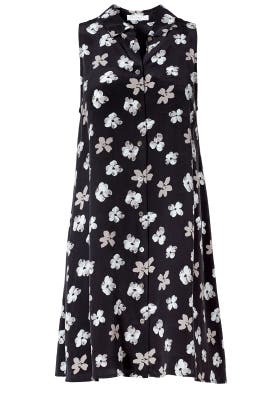 V-neck Shift Silk Sleeveless General Print  Dress