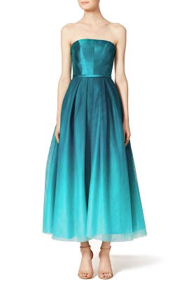 Strapless Full-Skirt Chiffon/Polyester  Dress