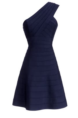 Nylon/Rayon/Spandex One Shoulder Sleeveless Full-Skirt Bandage Dress 