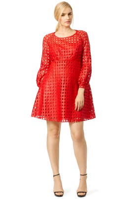 Polyester Full-Skirt Lace  Dress