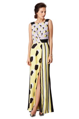 Sleeveless Crepe/Polyester Slit Open-Back Full-Skirt  Dress