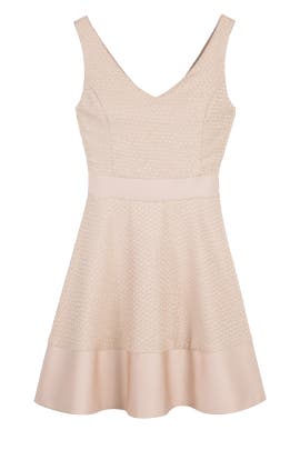 V-neck Full-Skirt Faille/Polyester Sleeveless  Dress