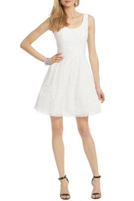 Scoop Neck Cotton/Nylon Lace Sleeveless Full-Skirt  Dress