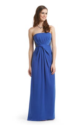 Strapless Ruched Sequined Silk  Dress