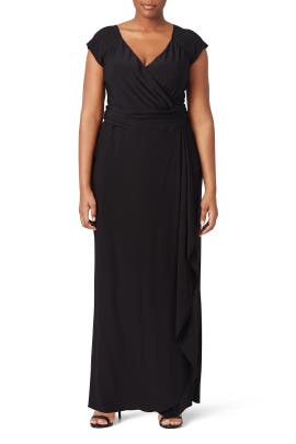 V-neck Short Sleeves Ruched Wrap Jersey/Polyester/Spandex  Dress