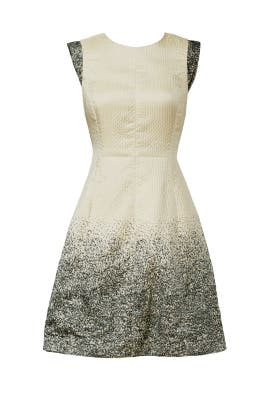 A-line Jacquard Nylon/Polyester Cap Sleeves  Dress