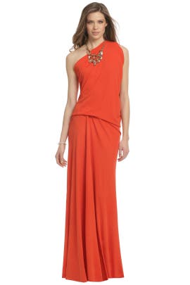 One Shoulder Sleeveless Jersey/Viscose Draped  Dress