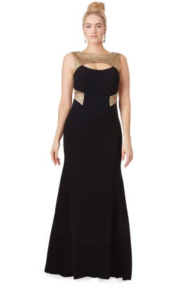 Crepe/Polyester Cutout Fitted Jacquard Bateau Neck Sleeveless  Dress