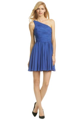 A-line Crepe/Polyester One Shoulder Ruched  Dress