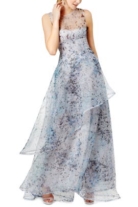 Full-Skirt Floral Print Chiffon/Polyester Sleeveless  Dress