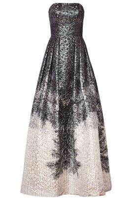 Jacquard Full-Skirt Corset   Waistline Polyester Sleeveless  Dress